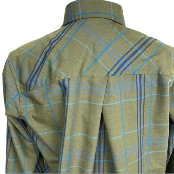 Duluth Trading Co. Olive Green Wool Blend Plaid Shirt Hiking Farmcore Sz XS - Picture 8 of 16